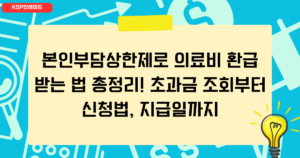 본인부담상한제로 의료비 환급받는 법 총정리! 초과금 조회부터 신청법, 지급일까지